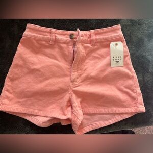 New With Tags Billabong Coral Pink Corduroy Shorts